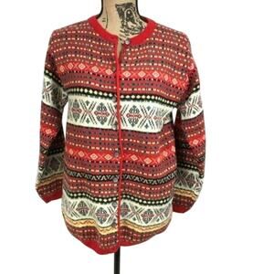 Vintage Jamie Watson Women's Wool Cardigan Nordic Button Colorful Small